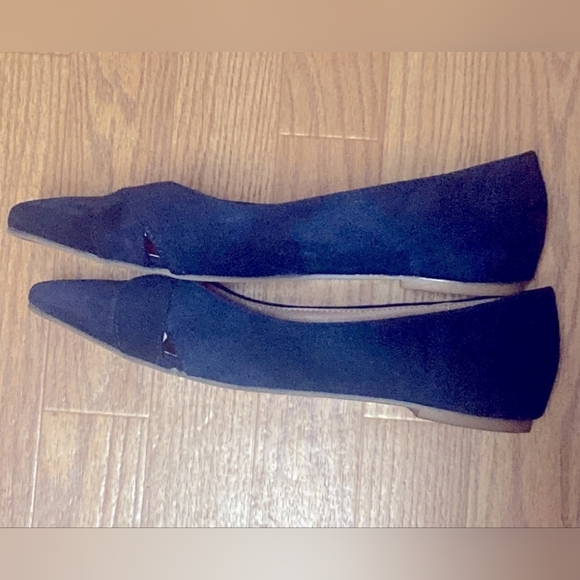 JG Blue Suede Flats Pointed Toe Cut Out Size 8 - Picture 2 of 8